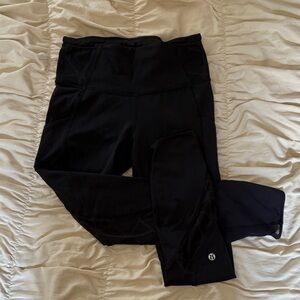 Lululemon Black Leggings with Lace Detail